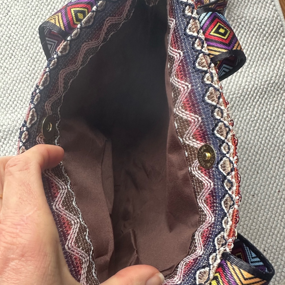 Boho Tassel Jacquard Tote Bag in Pink Multicolor - Picture 3 of 6